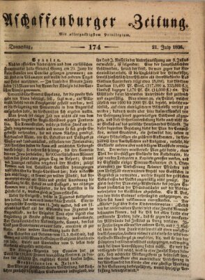 Aschaffenburger Zeitung Donnerstag 21. Juli 1836