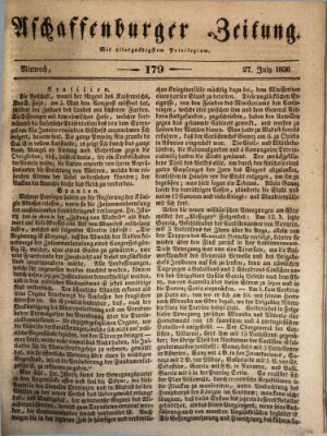 Aschaffenburger Zeitung Mittwoch 27. Juli 1836