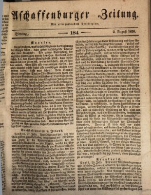 Aschaffenburger Zeitung Dienstag 2. August 1836