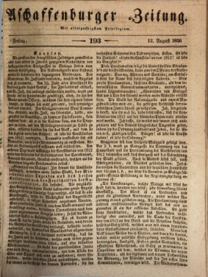 Aschaffenburger Zeitung Freitag 12. August 1836