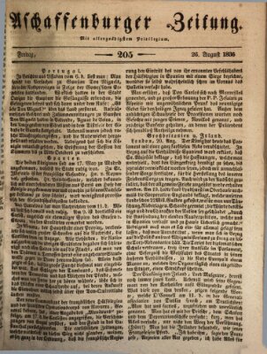 Aschaffenburger Zeitung Freitag 26. August 1836