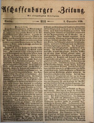 Aschaffenburger Zeitung Samstag 3. September 1836