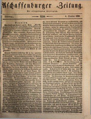 Aschaffenburger Zeitung Dienstag 4. Oktober 1836