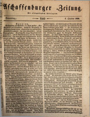 Aschaffenburger Zeitung Donnerstag 6. Oktober 1836