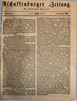 Aschaffenburger Zeitung Samstag 8. Oktober 1836