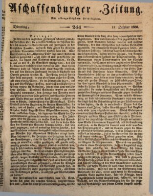 Aschaffenburger Zeitung Dienstag 11. Oktober 1836