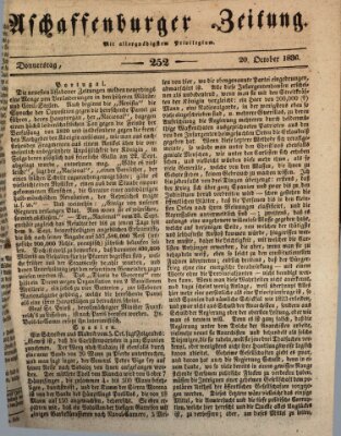 Aschaffenburger Zeitung Donnerstag 20. Oktober 1836