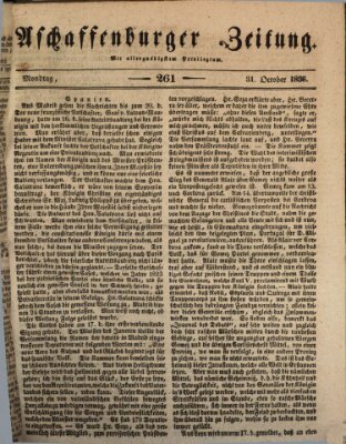 Aschaffenburger Zeitung Montag 31. Oktober 1836