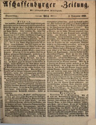 Aschaffenburger Zeitung Donnerstag 3. November 1836