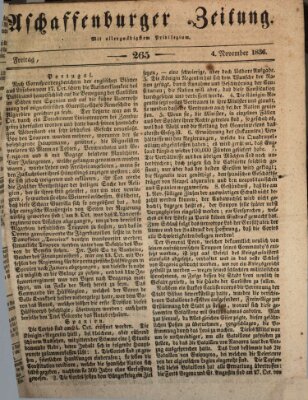 Aschaffenburger Zeitung Freitag 4. November 1836