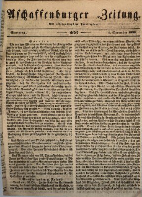 Aschaffenburger Zeitung Samstag 5. November 1836