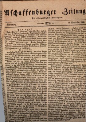 Aschaffenburger Zeitung Samstag 12. November 1836