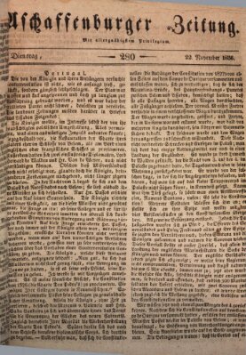 Aschaffenburger Zeitung Dienstag 22. November 1836