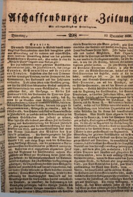 Aschaffenburger Zeitung Dienstag 13. Dezember 1836