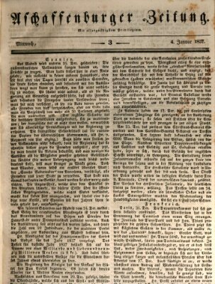 Aschaffenburger Zeitung Mittwoch 4. Januar 1837