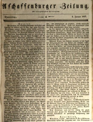 Aschaffenburger Zeitung Donnerstag 5. Januar 1837