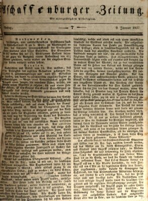 Aschaffenburger Zeitung Montag 9. Januar 1837