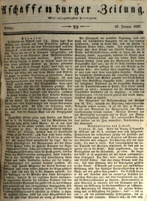Aschaffenburger Zeitung Freitag 27. Januar 1837