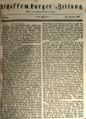 Aschaffenburger Zeitung Samstag 28. Januar 1837