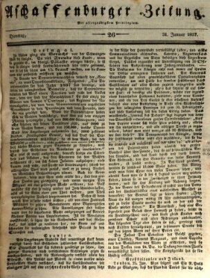 Aschaffenburger Zeitung Dienstag 31. Januar 1837