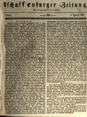 Aschaffenburger Zeitung Freitag 3. Februar 1837