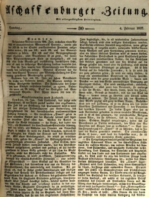 Aschaffenburger Zeitung Samstag 4. Februar 1837