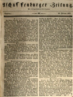 Aschaffenburger Zeitung Samstag 25. Februar 1837