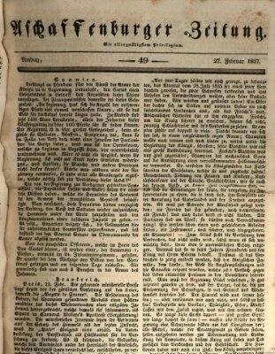 Aschaffenburger Zeitung Montag 27. Februar 1837