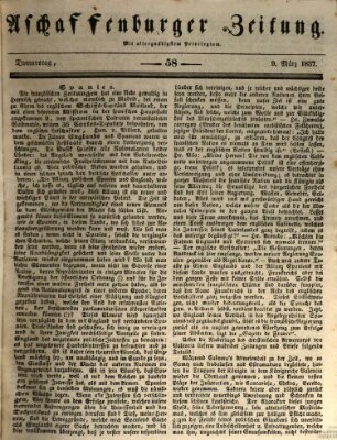 Aschaffenburger Zeitung Donnerstag 9. März 1837