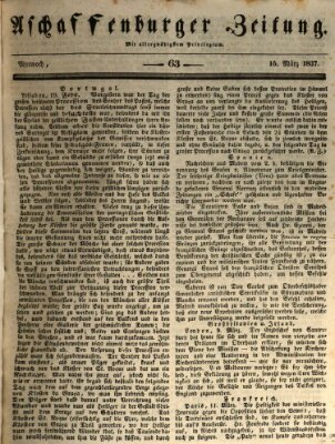 Aschaffenburger Zeitung Mittwoch 15. März 1837