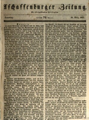 Aschaffenburger Zeitung Samstag 25. März 1837