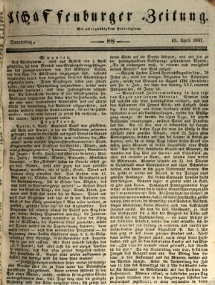 Aschaffenburger Zeitung Donnerstag 13. April 1837