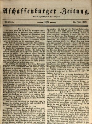 Aschaffenburger Zeitung Montag 12. Juni 1837