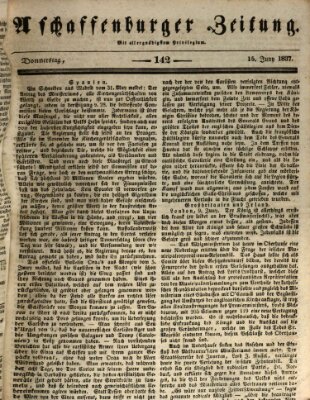 Aschaffenburger Zeitung Donnerstag 15. Juni 1837