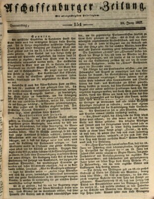 Aschaffenburger Zeitung Donnerstag 29. Juni 1837