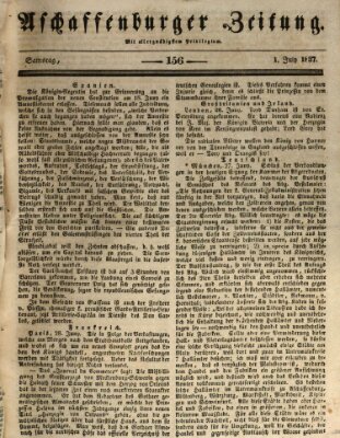 Aschaffenburger Zeitung Samstag 1. Juli 1837