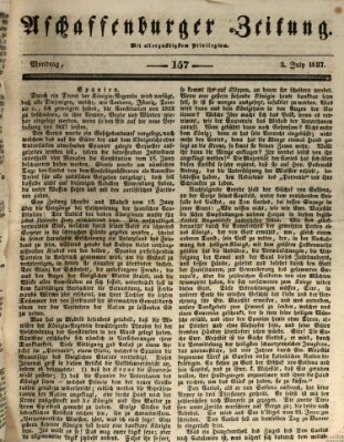 Aschaffenburger Zeitung Montag 3. Juli 1837