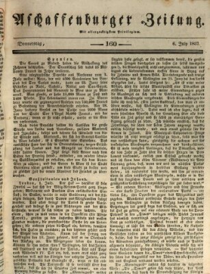 Aschaffenburger Zeitung Donnerstag 6. Juli 1837