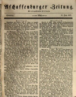 Aschaffenburger Zeitung Dienstag 11. Juli 1837