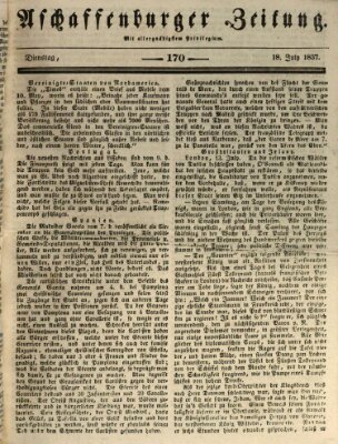 Aschaffenburger Zeitung Dienstag 18. Juli 1837