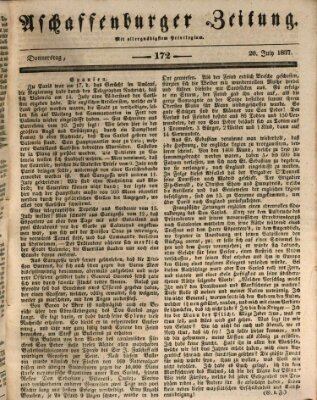 Aschaffenburger Zeitung Donnerstag 20. Juli 1837