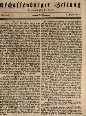 Aschaffenburger Zeitung Mittwoch 9. August 1837