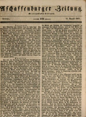 Aschaffenburger Zeitung Freitag 11. August 1837