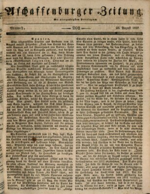 Aschaffenburger Zeitung Mittwoch 23. August 1837