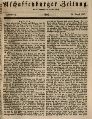 Aschaffenburger Zeitung Donnerstag 24. August 1837