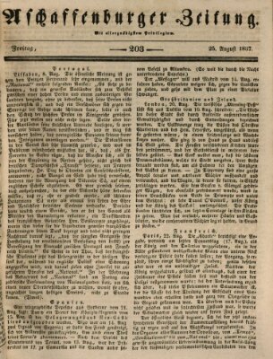 Aschaffenburger Zeitung Freitag 25. August 1837