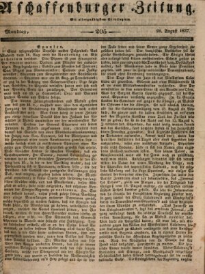 Aschaffenburger Zeitung Montag 28. August 1837