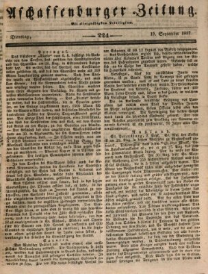 Aschaffenburger Zeitung Dienstag 19. September 1837