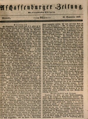 Aschaffenburger Zeitung Mittwoch 20. September 1837