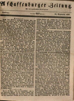Aschaffenburger Zeitung Freitag 22. September 1837